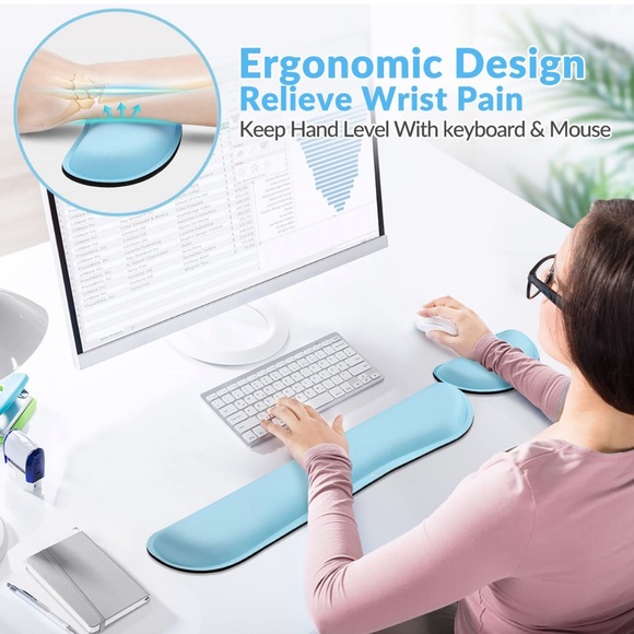 Computers, Laptops & Parts Gel Memory Foam Set Keyboard Wrist Rest Pad Mouse Wrist Cushion